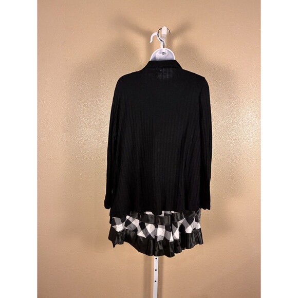 Women’s Checkered Black/White Skirt (m)  Dana Buchman Sweater (m) Off Shoulder M - Picture 7 of 8